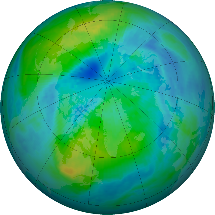 Arctic ozone map for 06 October 1999